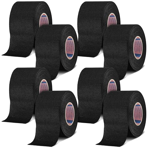 Outus Wire Harness Cloth Electrical Tape Wire Loom Harness Automotive Heat Proof Cloth Tape for Automotive Electrical Wrap Protection Insulation Cable Fixed(8 Roll,2 Inch X 49.2 ft)