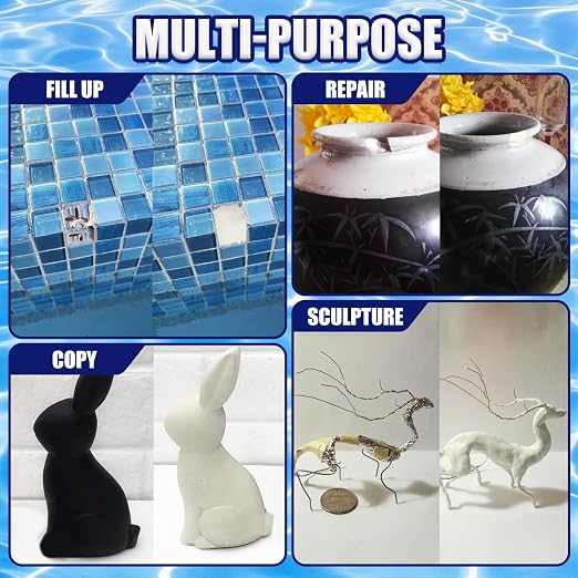 Pool Putty - 2 Part Epoxy Pool Putty for Leaks Underwater or Above, 12oz Pool Leak Sealer for Fixing Leaks, Cracks, Epoxy Pool Repair Kit for Tile, Concrete, Fiberglass, Cement and Other Surfaces