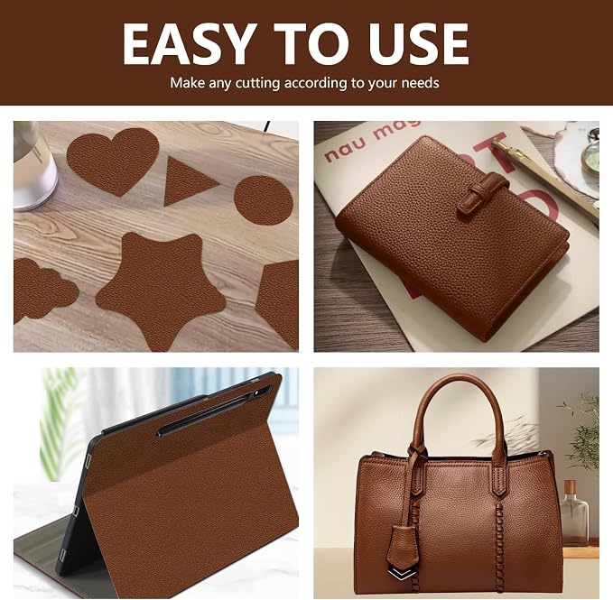 Leather Repair Patch 15.7x160 inch Large Self-Adhesive Vinyl DIY Leather Repair Kit for Sofa Car Seats Chairs Shoes Bags Damaged Furniture (Brown）