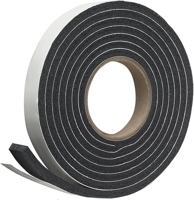 Frost King P Self-Stick Rubber Foam Weatherseal, 1" W, 5/16" T, 10 ft L, Black