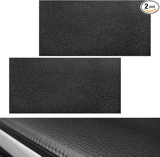 2 PCS PU Leather Patch for Car Seat Repair, 8 × 4 Inch Waterproof Auto Upholstery Cuttable Patches, Self-Adhesive Seat Leather Tape Portable Repair Kit for Vehicles (Black)