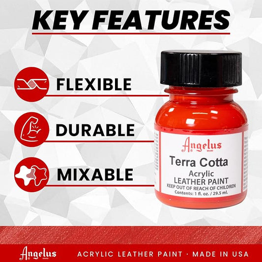 Angelus Acrylic Leather Paint, 1 Fl Oz (Pack of 1), Terra Cotta Red