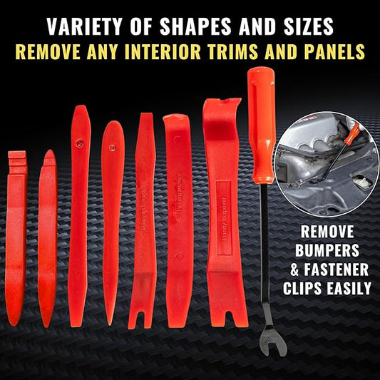 Auto Trim Removal Tool Set (No Scratch Plastic Pry Tool Kit) - Auto Trim Tool Kit Car Tools, Easy Door Panel Removal Tool, Fastener Removal, Clip, Molding, Dashboards, Interior Trim Tools