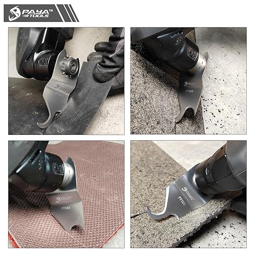 Multitool Saw Blades, Oscillating Multi Tool Hook Knife Blade for Cutting Roofing Shingles, PVC Carpet,Cardboard and Other Soft Materials (3-Pack)
