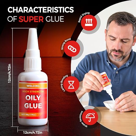 3 Pcs Oily Glue Welding Glue High Strength Strong Adhesion 5.3oz/150g | Super Glue Magic Glue Instant Adhesive Universal Glue for Metal Plastic Wood Glass Ceramics Leather Household Shoe Repair