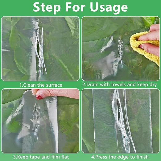 Miuwauer 2In x 118Ft Greenhouse Repair Tape Heavy Duty Greenhouse Coverings Damage Repair Tape Long Term UV Stabilized Outdoor Adhesive for Patching Sealing Seaming Plastic Film Polyethylene Sheeting