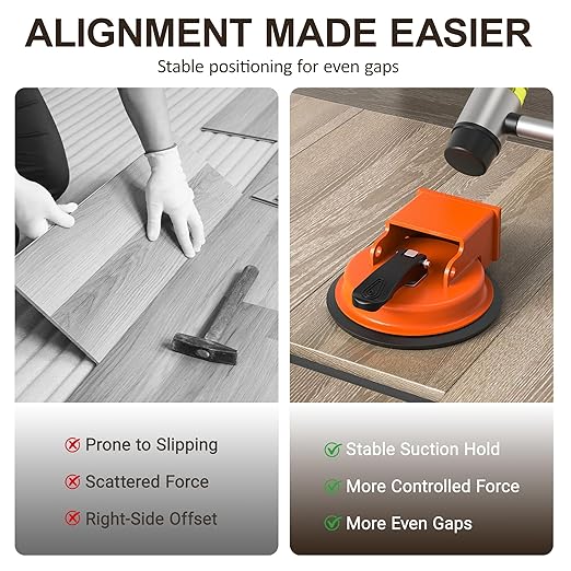 Floor Gap Fixer Tool, 2026 New Heavy Duty Floor Gap Fixer Tool, Enhanced Vacuum Suction Cup, Flooring Gap Repair Tool for Laminate, Vinyl, Wood & Tile Flooring (Orange)