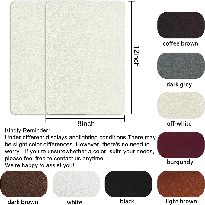 Self Adhesive Leather Repair Patch,8x12 inch Vinyl Repair Kit,Leather Repair Kit for Furniture,Car Seat,Couch,Office Chair,2 Pcs Beige