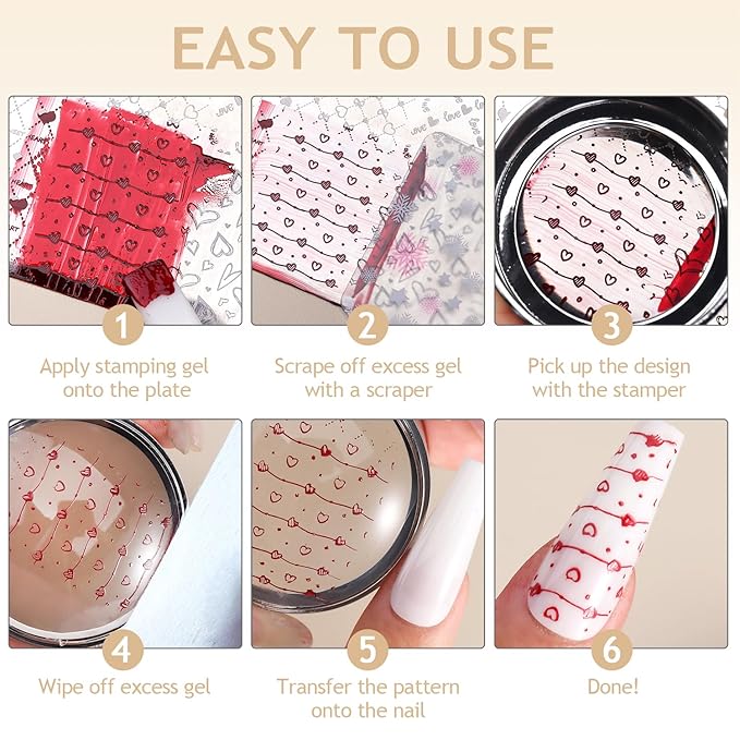 Jelly Silicone Nail Art Stamper, 2-in-1 Detachable Nail Stamping Tool with Scraper for Gel Polish & French Tips, Manicure Salon Supplies, Sello de Silicona para Uñas (2-in-1 Gold)
