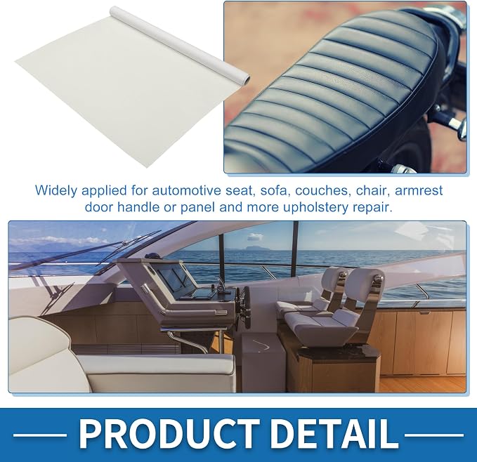 Self Adhesive Leather Repair Patch Strong Stickiness 19.6"x39" Leather Repair Tape PVC Faux Leather White 1 Pcs