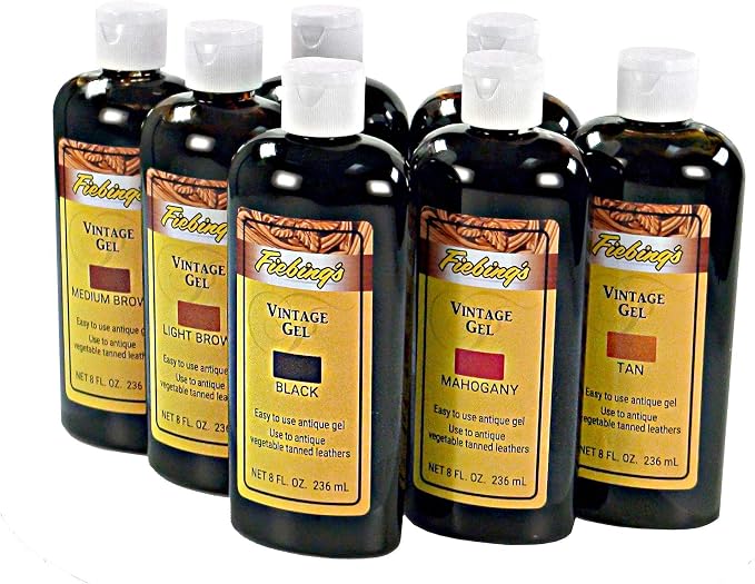 Fiebing's Vintage Gel - Saddle Tan 8oz - Antique Gel for Leather