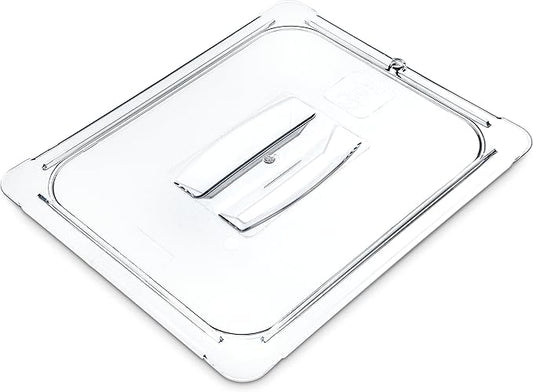 Carlisle FoodService Products Storplus 1/2-Size Food Pan Lid for Catering, Buffets, and Restaurants, Polycarbonate, 12.75 x 10.38 Inches, Clear
