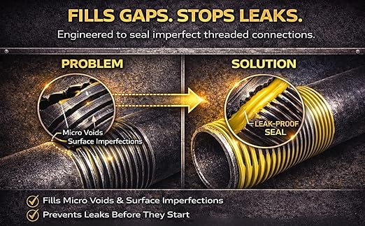 Black Swan All Purpose Pipe Dope, Pipe Thread Sealant, Soft-Set, High Viscosity, Low Odor, for All Piping Types, Especially Formulated for Use on Natural Gas Lines, Bottle Brush Cap, 1-Gallon, Yellow