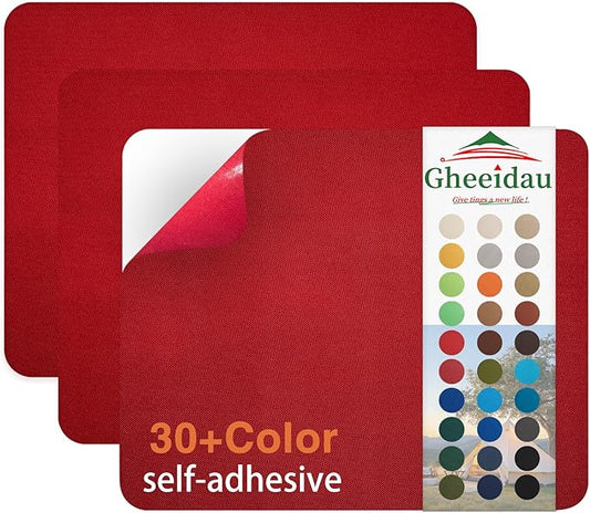 Gheeidau Canvas Repair Patch 9×11 Inch 3Pcs Waterproof Self-Adhesive Fabric Repair Patch for Tents,Boat Cover,Pop Up Canopy,Patio,Bags,Car Seats,Sofas,Furniture Cover(Red)