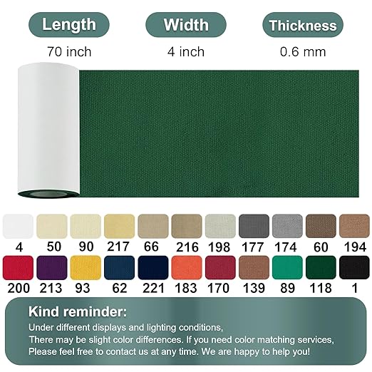Linen Canvas Repair Tape,4×63 Inches Blackish Green Waterproof Self-Adhesive Patch for Outdoor Gear,Durable Fabric Tape for Boat Covers,Tents,Couch,Sofas,Sun Shades,Awnings,Lounge Chairs