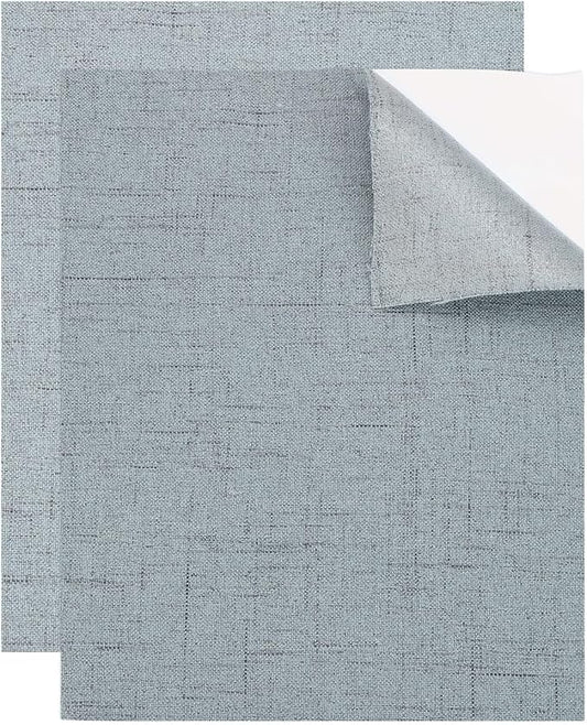 MECCANIXITY 2 Pcs Leather Repair Patch 8"x10" Self-Adhesive Leather Vinyl Repair Tape Kit for Furniture Couches Sofa Chair Car Boat Seats Jackets, Linen Blue