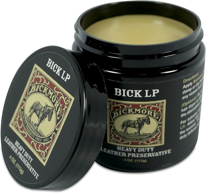 Leather Conditioner, Scratch Repair | Bickmore Bick LP 4oz - Heavy Duty LP Leather Preservative | Leather Protector, Softener and Restorer Balm for Dry, Cracked, and Scratched Leather | Made in USA