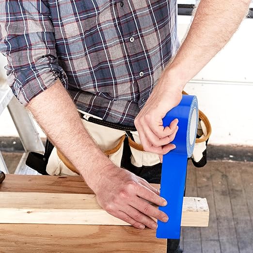Blue Duct Tape Heavy Duty Waterproof, 40 Yards X 2 Inch, 9 Mils Thickness Strong Adhesive Sticky, No Residue, Easy Tear by Hand for Home Repairs Indoor Outdoor Crafts Packing HVAC and Construction