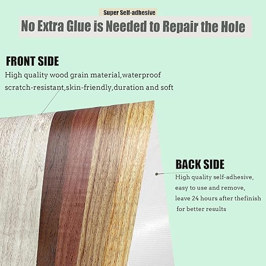 Wood Grain Repair Tape, 5.9 inch X 32ft Self Adhesive Wood Colored Tape for Tables, Chairs, Baseboards, Doors, Windows, Floors, Handicraft DIY.