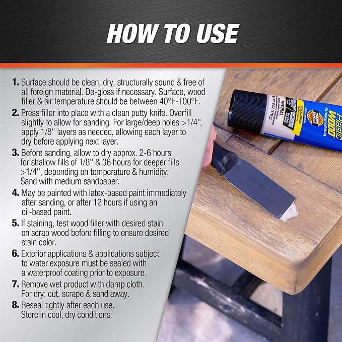 DAP Plastic Wood All Purpose Latex Wood Filler, Walnut, 6 Oz (7079800584)