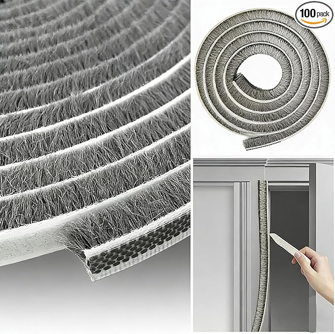 Door Gap Sliding Window High Viscosity Sealing Strip (0.9"x0.4"x32.8FT), Shock Absorbing Buffer Sound and Noise Reduction, Weatherproof Sealing Strip (Grey)
