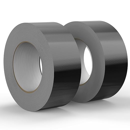 SWRT 9 Mil 2-Pack Black Heavy Duty Duct Tape Strong Adhesive, 2 in x 30 YD (Total 60YD) Duct Heavy Duty Waterproof All Weather Black Duct Tape No Residue Sealing & Patching for Indoor&Outdoor Repair