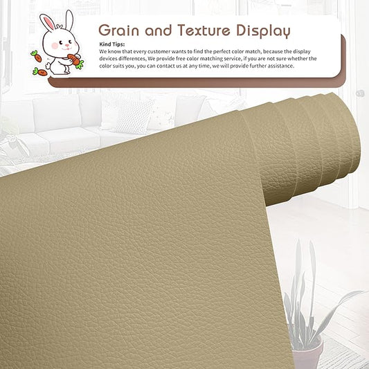 KING MOUNTAIN Leather Repair Patch,16 x 60 Inches self Adhesive Leather Repair Tape for Damaged Leather Furniture, Sofa Seating,Car Seats, Leather Goods（Medium Beige）
