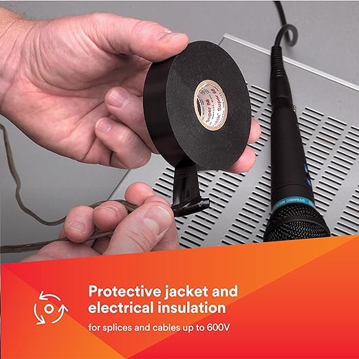 3M Scotch Vinyl Electrical Tape Super 88, 1-1/2 in x 44 ft, Black, 10 Rolls, Premium Grade, Rubber Resin Adhesive, PVC Backing, All-Season Heavy Duty Electric Tape