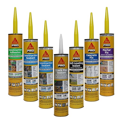 SIKA Sikaflex Mortar Fix - Limestone Polyurethane Sealant for Repairing Joints & Gaps in Mortar - 10.1 fl. oz - Flexible, Paintable, Textured for Seamless Blending (Pack of 12)