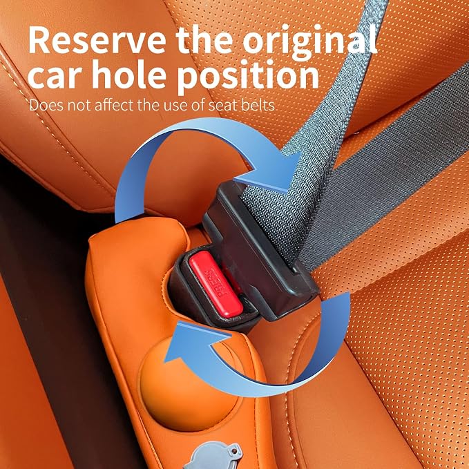 Inflatable Car Seat Gap Filler, Air Bladder Leak Proof Plug for Car Seat Cracks, Universal Fit Easy Installation to Prevent Items from Falling - No Tools Required, Back Seat Safe Beige