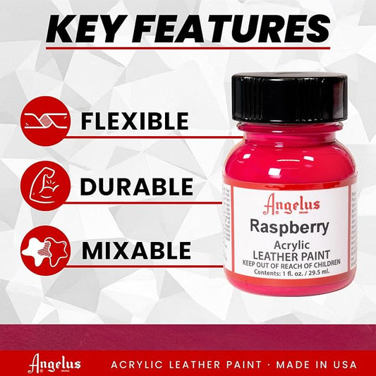 Angelus Acrylic Leather Paint, 1 Fl Oz (Pack of 1), Raspberry