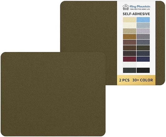 KING MOUNTAIN Canvas Repair Patch 9 x11 Inch 2 Pcs Self-Adhesive Waterproof Fabric Patch for Sofas, Tents, Furniture,Tote Bags, Car Seats (Dark Green)