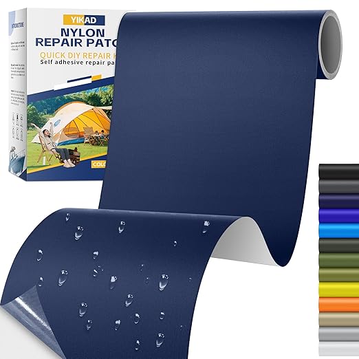 Fabric Repair Tape, Self Adhesive Nylon Repair Patch, Waterproof Outdoor Nylon Tape/Patch Kit for Down Jacket Clothing Tent Awnings Boat Cover Couches Navy Blue 4x70 inch
