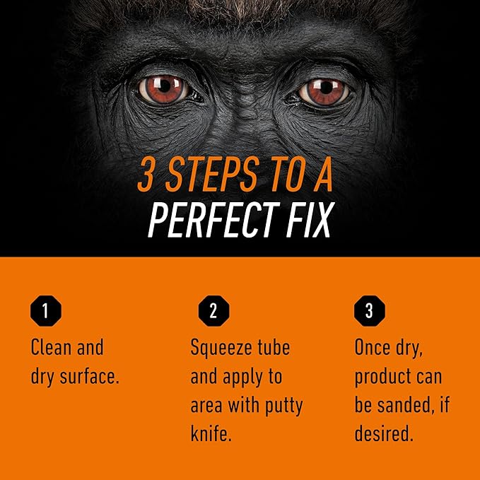 Gorilla All Purpose Wood Filler, Golden Oak Color, 6 Ounce Tube (Pack of 6) - Water Resistant for Indoor or Outdoor Projects and Repairs