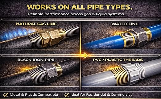 Black Swan All Purpose Pipe Dope, Pro-Grade Pipe Thread Sealant, Soft-Set, High Viscosity, Low Odor, for All Piping Types, Especially Formulated for Use on Natural Gas Lines, Yellow, 1 fl. oz. Tube