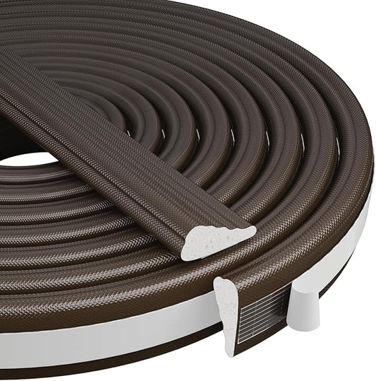 196” Wedge-Shape Foam Window Weather Stripping Door Seal Strip,Soundproofing Frame Insulation Tape for Exterior Front Door,Noise Cancelling Window Inserts,Door Gap Filler Light Blocker,Brown