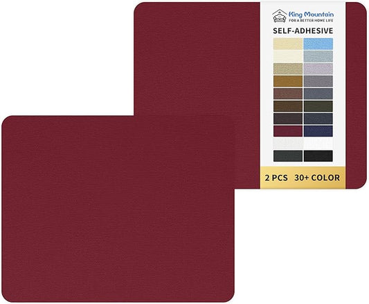 KING MOUNTAIN Canvas Repair Patch 9 x11 Inch 2 Pcs Self-Adhesive Waterproof Fabric Patch for Sofas, Tents, Furniture,Tote Bags, Car Seats (Burgundy)