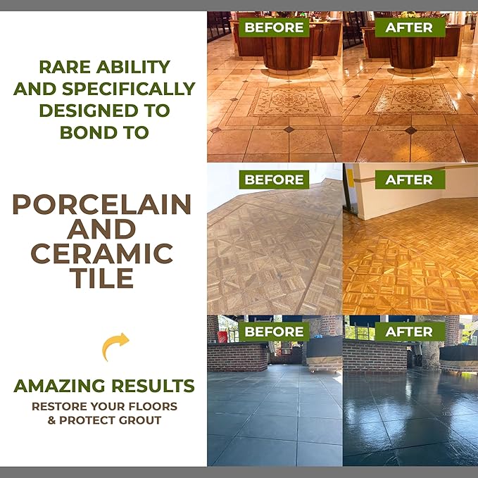 CoverTec GlazeGuard Gloss Floor Sealer Wall Sealer for Ceramic, Porcelain, Stone Tile Surfaces (Prof Grade - 2 Part Kit A+B = 4 Gal)