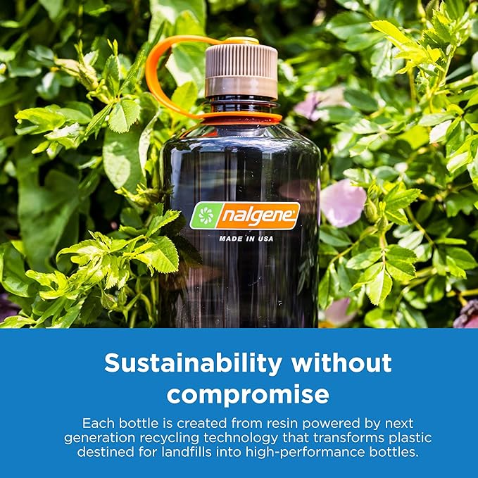 Nalgene Sustain Tritan BPA-Free Water Bottle Made with Material Derived from 50% Plastic Waste (using ISCC certified mass balance), 16 OZ, Wide Mouth, Jade (Pack of 6)