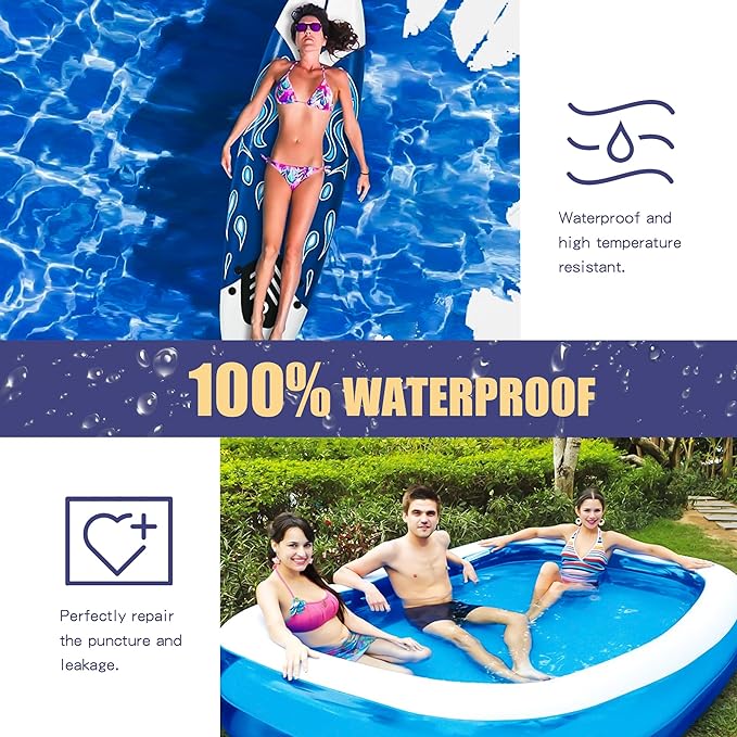 Breliter Inflatable Patch Repair Kit - Waterproof TPU Pool Repair Tape, Heavy Duty Repair Patch for Air Mattress, Bounce House, Inflatable Toys, Tent, Swimming Ring - 10 Packs of 2.5in x 2.5in, Square