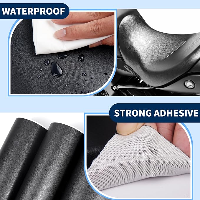Leather Repair Patches, 17X395 Inch Self-Adhesive Leather Repair Tape, Stretch Vinyl Repair Kit for Couch Furniture Sofas Car Seats (Coffee, 17X395 Inch)