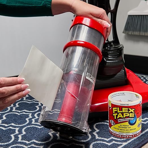 Flex Tape, Original Thick Flexible Rubberized Waterproof Tape - Seal and Patch Leaks, Works Underwater, Indoor Outdoor - Home RV Roof Plumbing and Pool Repairs, White, 4 in x 5 ft, Pack of 1