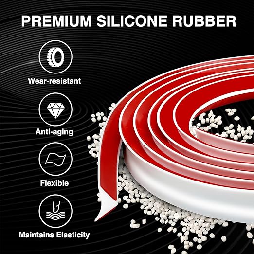472 Inch Peel and Stick Quarter Round Molding Trim,Bathtub Trim Molding,Sink Gap Filler,Silicone Rubber Kitchen Water Splash Guard,White L Shaped Wall Corner/Baseboard Trim Cover Protector,Fixed Gaps