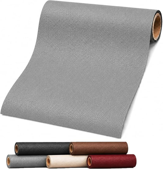 Self Adhesive Leather Repair Patch 24x54 Inch, Large Vinyl Repair Kit，Grey | Leather Tape for Furniture, Couch, Sofa, Car Seats. Waterproof, Strong Adhesion, Easy Cut Pleather Patch Waterproof Scratch