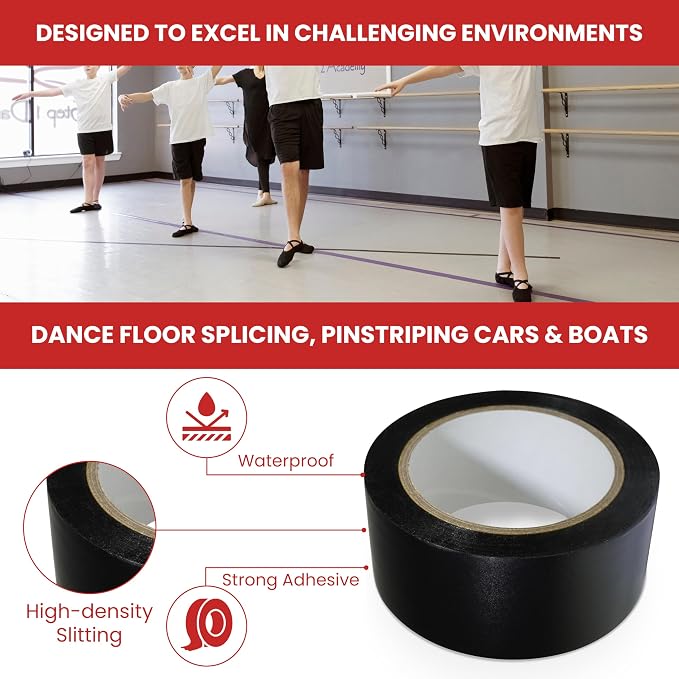 GGR Supplies T.R.U. CVT-536 Emerald Green Vinyl Pinstriping Dance Floor Tape: 1.5 in. Wide x 36 yds. Several Colors