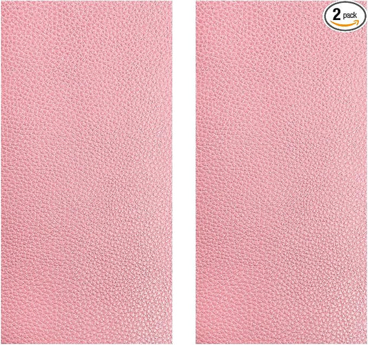 2 PCS Leather Repair Patch Tape, 4 x 8 Inch PU Vinyl Repair Patches for Car Upholstery Seat, Waterproof Self Adhesive Leather Tape Repair Kit for Furniture Couches Chairs (Pink)