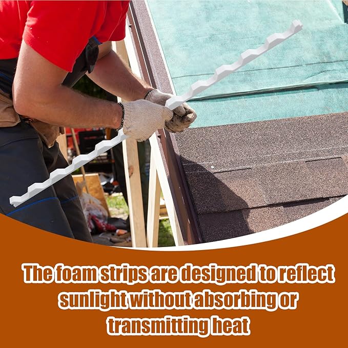 20 Pcs 3ft Long Octagonal Foam Closure Strips for for Metal Roofing Standing Seam Low Rib Shallow Wave Panels Seal Ridges Mountain Joints Avoid Gaps Wind Water Dust Closed for Roof Maintenance Repair