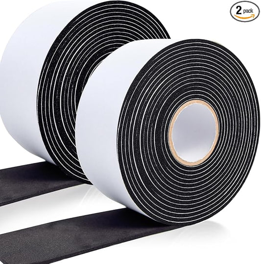 2 Inch*13Ft Pipe Insulation Tape 2 Pack, Weather Resistant Water Wrap Tape | Outdoor Water Pipe Insulation Wrap, Foam Pipe Wrap Insulation for Water Pipes (Black)