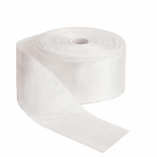 Fiberglass Cloth Roll Non Adhesive Woven Fiberglass Mesh Tape Fiberglass Insulation Tape Plain Weave Fiberglass Cloth Tape for Reinforced Repair Winding, Seams, Boat, Molding (2 in x 99 FT)