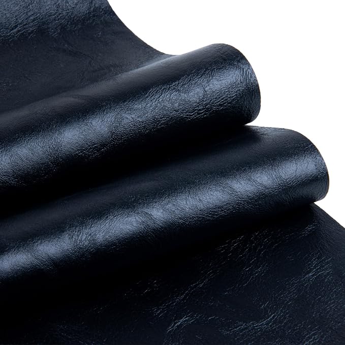 Faux Leather Fabric Sheet, 36 x 54 Inches, Texture Synthetic Material for DIY Crafts, Leather earings,Upholstery, Automotive, Sofa Projects Individual 1 Yard Cut (Black, One Yard)